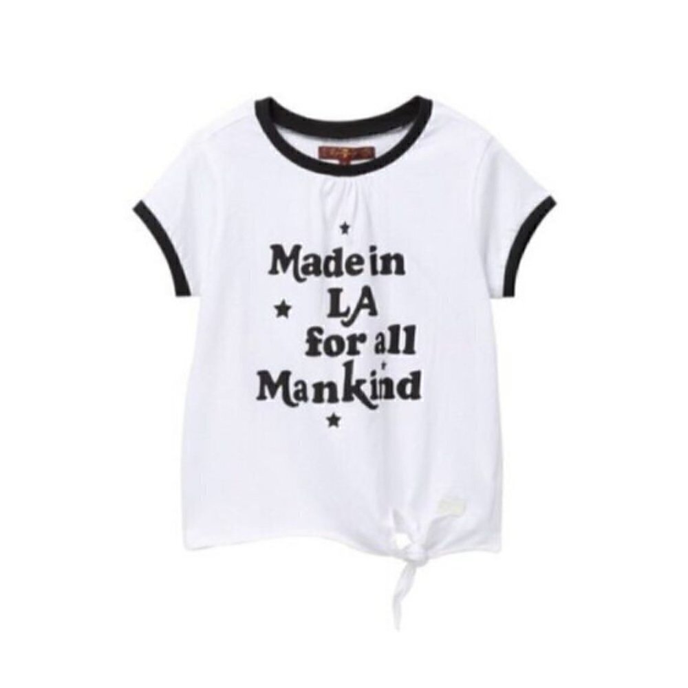 NWT 7 For All Mankind Girl’s Size XL Side Tie Ringer T-Shirt